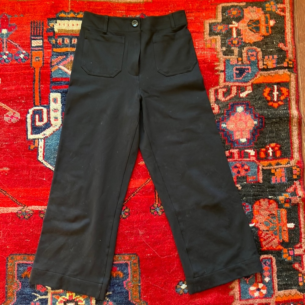 Quince Ultra Stretch Ponte Cropped Wide Leg Pant
